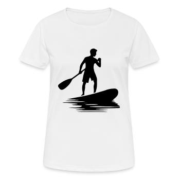 Stand Up Paddling und Brett Paddelausbildung - Frauen T-Shirt atmungsaktiv - Weiß - Vorne - AI Model Female 172 dark (172cm)