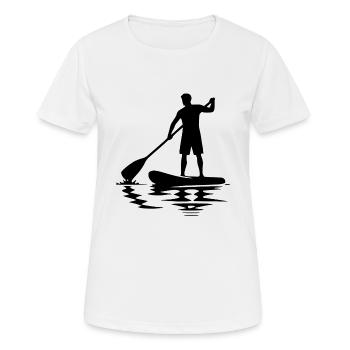 Paddelverein Stand Up Paddling und Brett - Frauen T-Shirt atmungsaktiv - Weiß - Vorne - AI Model Female 172 dark (172cm)