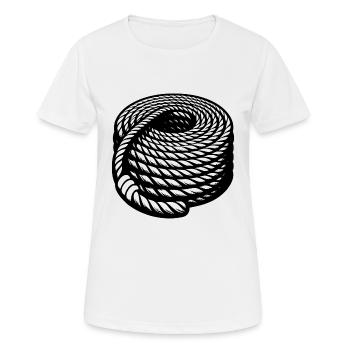Corde tressée Conception de corde maritime enroulée - T-shirt respirant Femme - blanc - Devant - AI Model Female 172 dark (172cm)