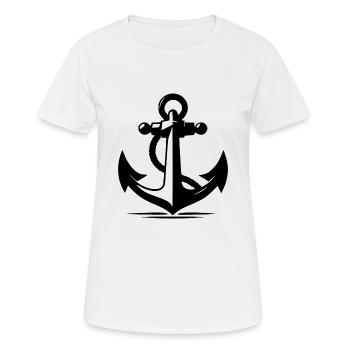 Vintage alter Anker mit dickem Tau Seil - Frauen T-Shirt atmungsaktiv - Weiß - Vorne - AI Model Female 172 dark (172cm)