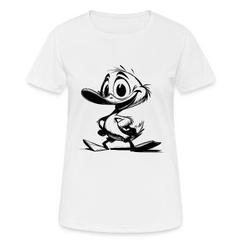 Drawing Baby Duck with Huge Beak - Women's Breathable T-Shirt - white - Front - AI Model Female 172 dark (172cm)