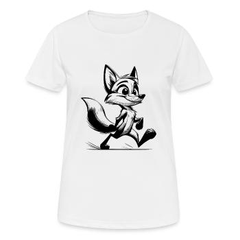 Kleiner Frechdachs Fuchs Zeichnung - Frauen T-Shirt atmungsaktiv - Weiß - Vorne - AI Model Female 172 dark (172cm)
