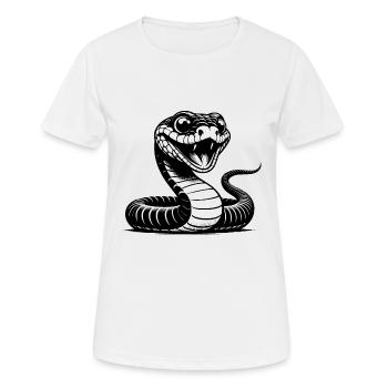 Giftig lächelnde Schlangen Tattoo Skizze - Frauen T-Shirt atmungsaktiv - Weiß - Vorne - AI Model Female 172 dark (172cm)