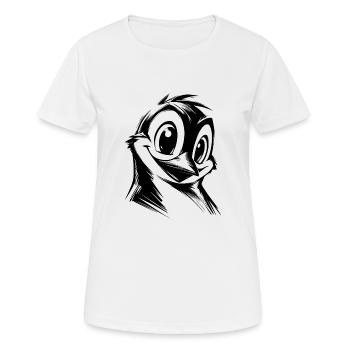 Style de dessin au crayon de dessin animé pingouin - T-shirt respirant Femme - blanc - Devant - AI Model Female 172 dark (172cm)