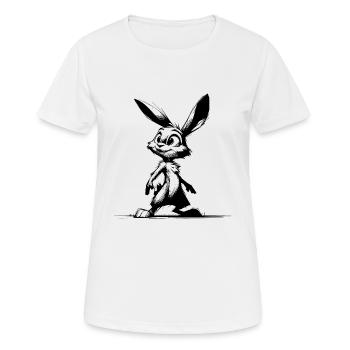 Häschen mit großen Augen und Ohren - Frauen T-Shirt atmungsaktiv - Weiß - Vorne - AI Model Female 172 dark (172cm)
