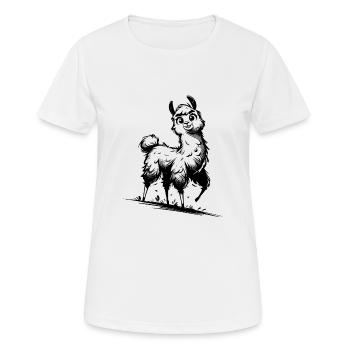 Lama mignon style câlin pour enfants - T-shirt respirant Femme - blanc - Devant - AI Model Female 172 dark (172cm)