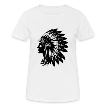 Markantes Gesicht mit elegantem Kopfschmuck - Frauen T-Shirt atmungsaktiv - Weiß - Vorne - AI Model Female 172 dark (172cm)