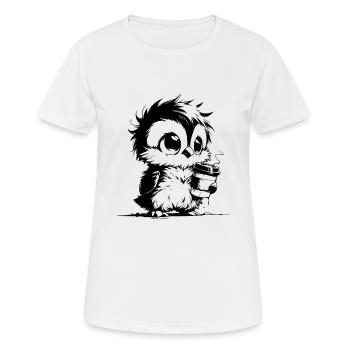 Mignon petit café fatigué flou Kautz - T-shirt respirant Femme - blanc - Devant - AI Model Female 172 dark (172cm)