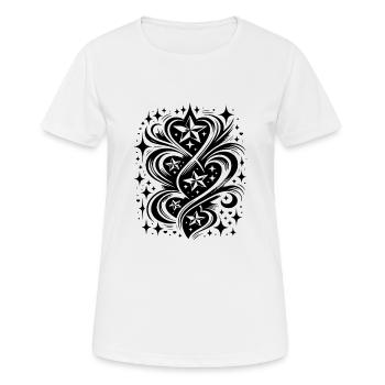 Tattoo Komposition aus Sternen und Herzen - Frauen T-Shirt atmungsaktiv - Weiß - Vorne - AI Model Female 172 dark (172cm)