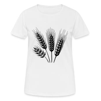Verschiedene Getreidesorte Ähren - Frauen T-Shirt atmungsaktiv - Weiß - Vorne - AI Model Female 172 dark (172cm)