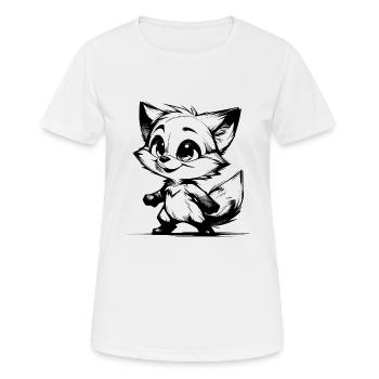 Mignon Enfants Renard Dessin Au Crayon - T-shirt respirant Femme - blanc - Devant - AI Model Female 172 dark (172cm)