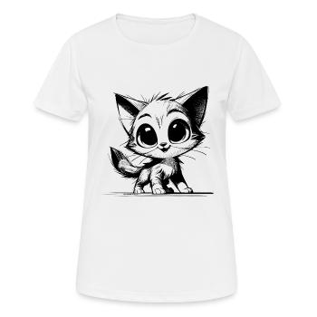 Chat mignon bébé dessin au crayon - T-shirt respirant Femme - blanc - Devant - AI Model Female 172 dark (172cm)