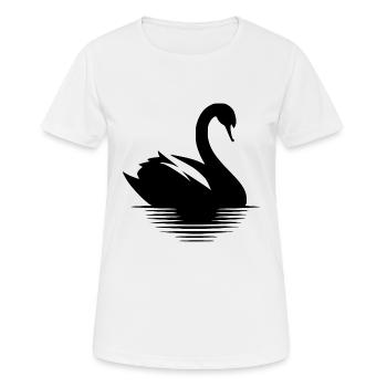 Stolzer Schwan Wasservogel Portrait - Frauen T-Shirt atmungsaktiv - Weiß - Vorne - AI Model Female 172 dark (172cm)
