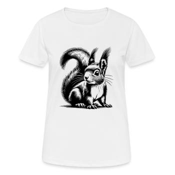 Croquis pour enfants écureuil dessin au crayon - T-shirt respirant Femme - blanc - Devant - AI Model Female 172 dark (172cm)