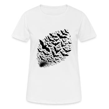 Riesiger Fledermaus Schwarm von Fledermäusen - Frauen T-Shirt atmungsaktiv - Weiß - Vorne - AI Model Female 172 dark (172cm)