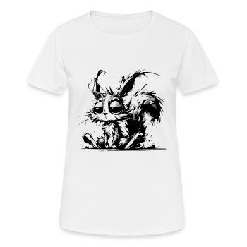 Total verschlafenes Eichhörnchen Horror Skizze - Frauen T-Shirt atmungsaktiv - Weiß - Vorne - AI Model Female 172 dark (172cm)