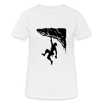 Rocher en surplomb avec escalade libre pour l’homme - T-shirt respirant Femme - blanc - Devant - AI Model Female 172 dark (172cm)