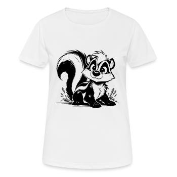 Baby Skunk Enfants Crayon Dessin Croquis - T-shirt respirant Femme - blanc - Devant - AI Model Female 172 dark (172cm)