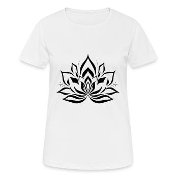 Lotus Flower Meditation Tattoo Style Blossom - Women's Breathable T-Shirt - white - Front - AI Model Female 172 dark (172cm)