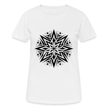 Stern Komposition aus Tattoo Sternen und Flammen - Frauen T-Shirt atmungsaktiv - Weiß - Vorne - AI Model Female 172 dark (172cm)