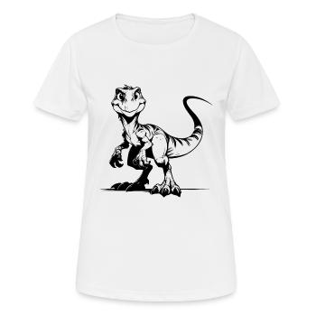 Clever Raptor Naughty Baby Dino Fun Sketch - T-shirt respirant Femme - blanc - Devant - AI Model Female 172 dark (172cm)