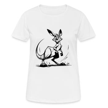 Dessin au crayon kangourou australien - T-shirt respirant Femme - blanc - Devant - AI Model Female 172 dark (172cm)