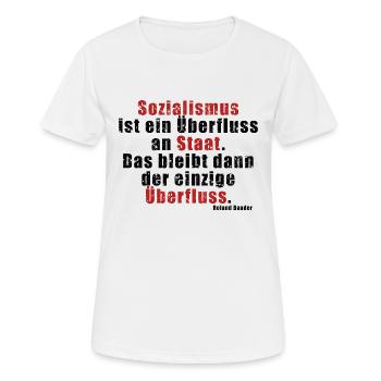 Überfluss an Staat Baader - Frauen T-Shirt atmungsaktiv - Weiß - Vorne - AI Model Female 172 dark (172cm)