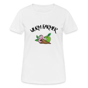 Wurm Farmer - Worm Farmer Funny T-Shirt - Women's Breathable T-Shirt - white - Front - AI Model Female 172 dark (172cm)