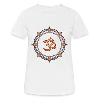 Orange Om - Frauen T-Shirt atmungsaktiv - Weiß - Vorne - AI Model Female 172 dark (172cm)