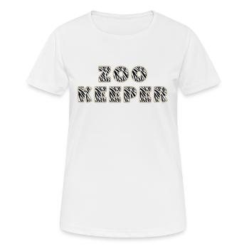 Lettrage Zoo Keeper au design Zebra - T-shirt respirant Femme - blanc - Devant - AI Model Female 172 dark (172cm)