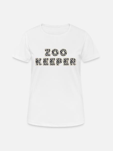 Zoo Keeper lettering in Zebra design - Women's Breathable T-Shirt - white
