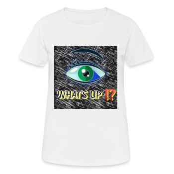 Qu’est-ce qu’il ya!? - Club WoW - 2023 - T-shirt respirant Femme - blanc - Devant - AI Model Female 172 dark (172cm)