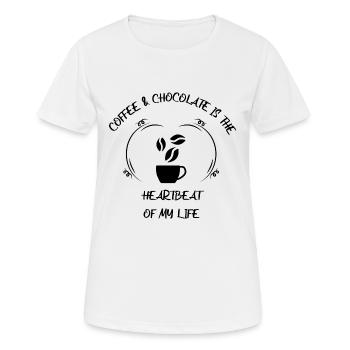 Café, expresso, café et chocolat - T-shirt respirant Femme - blanc - Devant - AI Model Female 172 dark (172cm)