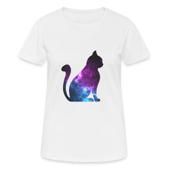 Galaxy Chat cadeau de l’espace - T-shirt respirant Femme - blanc - Devant - AI Model Female 172 dark (172cm)