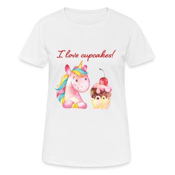 I love cupcakes unicorn unicorn - Women's Breathable T-Shirt - white - Front - AI Model Female 172 dark (172cm)
