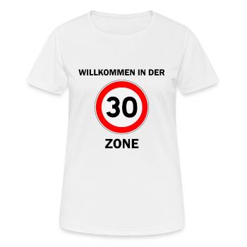 30. Geburtstag 30er Dreißigster 30 Zone Geschenk - Frauen T-Shirt atmungsaktiv - Weiß - Vorne - AI Model Female 172 dark (172cm)