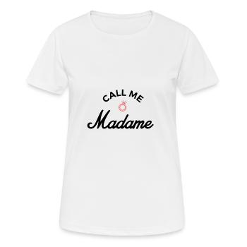 Call me madame future mariée - T-shirt respirant Femme - blanc - Devant - AI Model Female 172 dark (172cm)