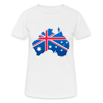 Drapeau australien en forme de continent - T-shirt respirant Femme - blanc - Devant - AI Model Female 172 dark (172cm)