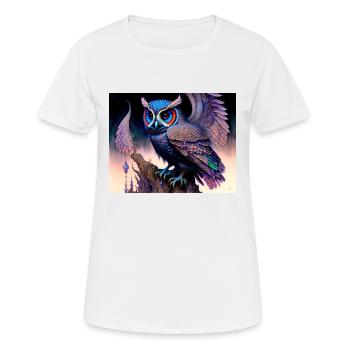 Eule - Frauen T-Shirt atmungsaktiv - Weiß - Vorne - AI Model Female 172 dark (172cm)