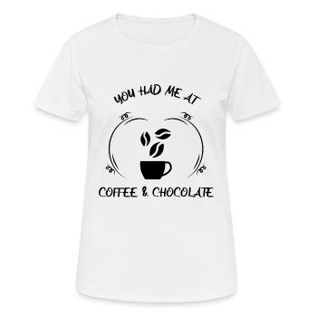 Café, expresso, café et chocolat - T-shirt respirant Femme - blanc - Devant - AI Model Female 172 dark (172cm)