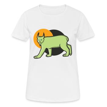Raubtier Luchs in der Wüste - Frauen T-Shirt atmungsaktiv - Weiß - Vorne - AI Model Female 172 dark (172cm)