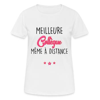 Ma Collègue C'est La Meilleure Cadeau Télétravail - T-shirt respirant Femme - blanc - Devant - AI Model Female 172 dark (172cm)