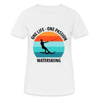 Ski nautique, ski nautique, skieurs nautiques - T-shirt respirant Femme - blanc - Devant - AI Model Female 172 dark (172cm)