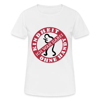 Kindheit ohne Handy - Ich war dabei - Frauen T-Shirt atmungsaktiv - Weiß - Vorne - AI Model Female 172 dark (172cm)