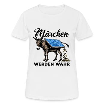 Märchen werden wahr - Goldesel - Photovoltaik - Frauen T-Shirt atmungsaktiv - Weiß - Vorne - AI Model Female 172 dark (172cm)