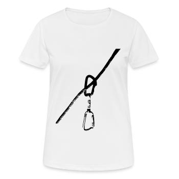 Corde + boucles express - T-shirt respirant Femme - blanc - Devant - AI Model Female 172 dark (172cm)