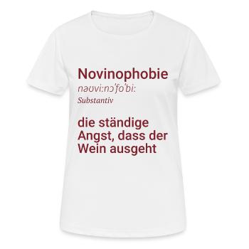 Novinophobie - Definition - Substantiv - Frauen T-Shirt atmungsaktiv - Weiß - Vorne - AI Model Female 172 dark (172cm)