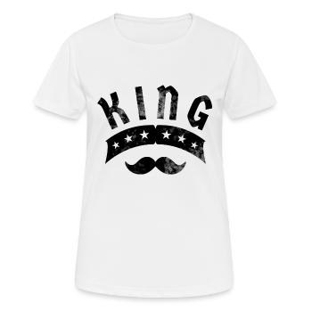 Roi à moustache - T-shirt respirant Femme - blanc - Devant - AI Model Female 172 dark (172cm)