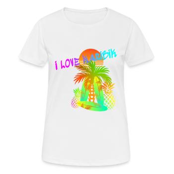 Karibik Liebe - Frauen T-Shirt atmungsaktiv - Weiß - Vorne - AI Model Female 172 dark (172cm)