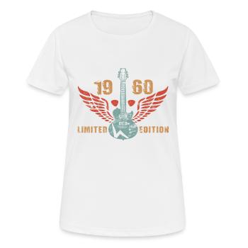 Guitariste Guitariste Guitariste Guitariste 1960 Anniversaire - T-shirt respirant Femme - blanc - Devant - AI Model Female 172 dark (172cm)
